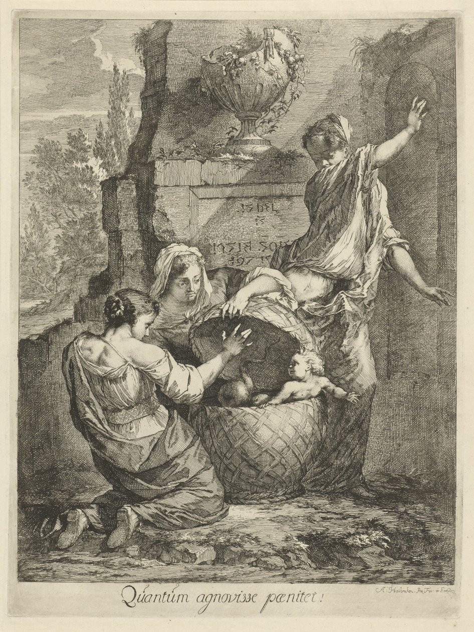 Érichthonios trouvé par les trois filles de Cécrops - Arnold Houbraken