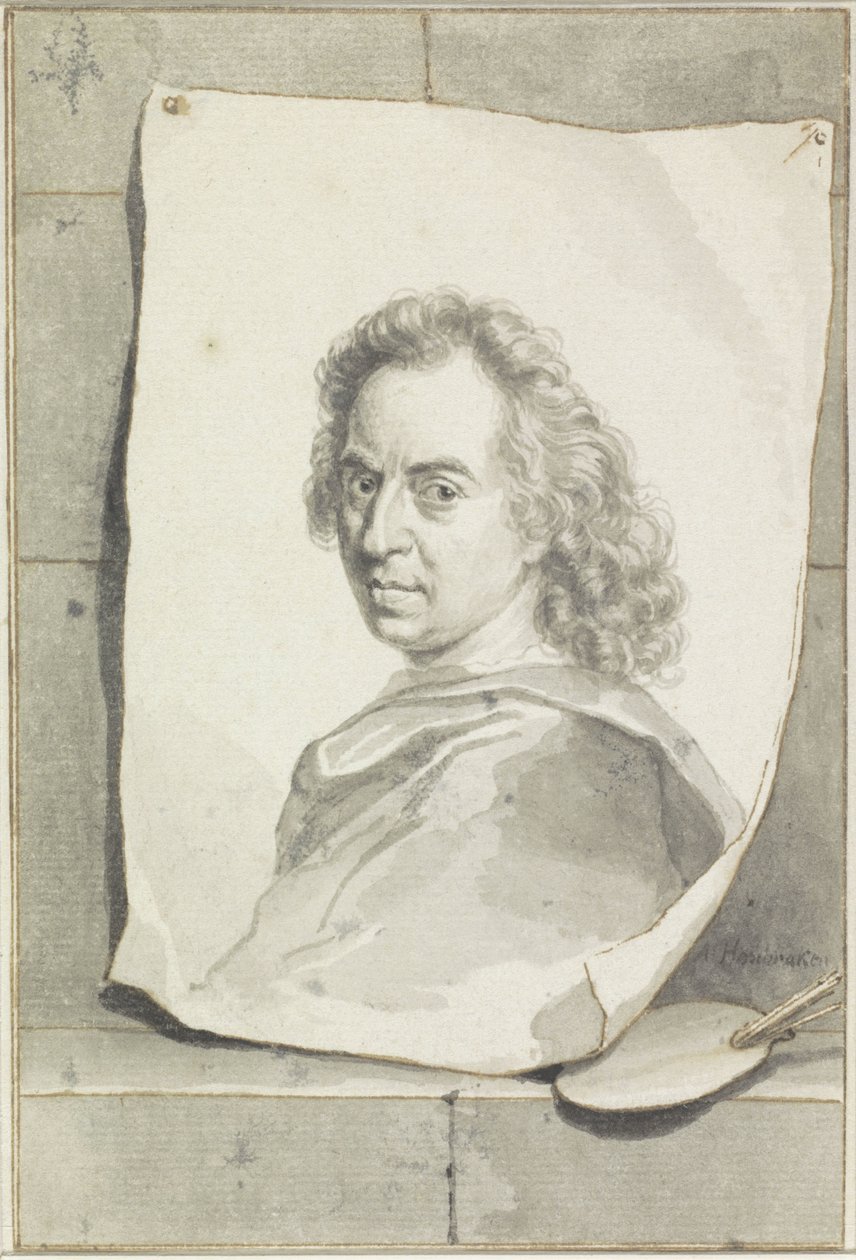 Portrait de David van der Plaes - Arnold Houbraken