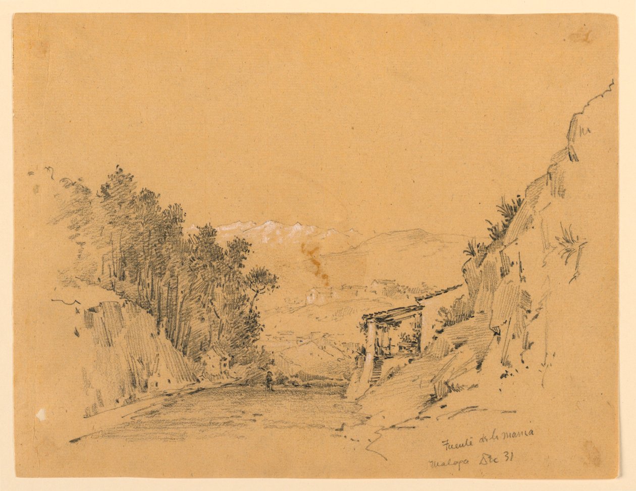Col de montagne et village - Arnold William Brunner