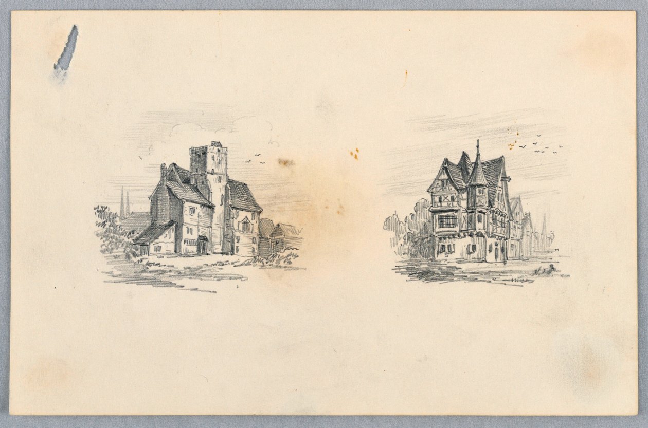 Deux esquisses de maisons - Arnold William Brunner