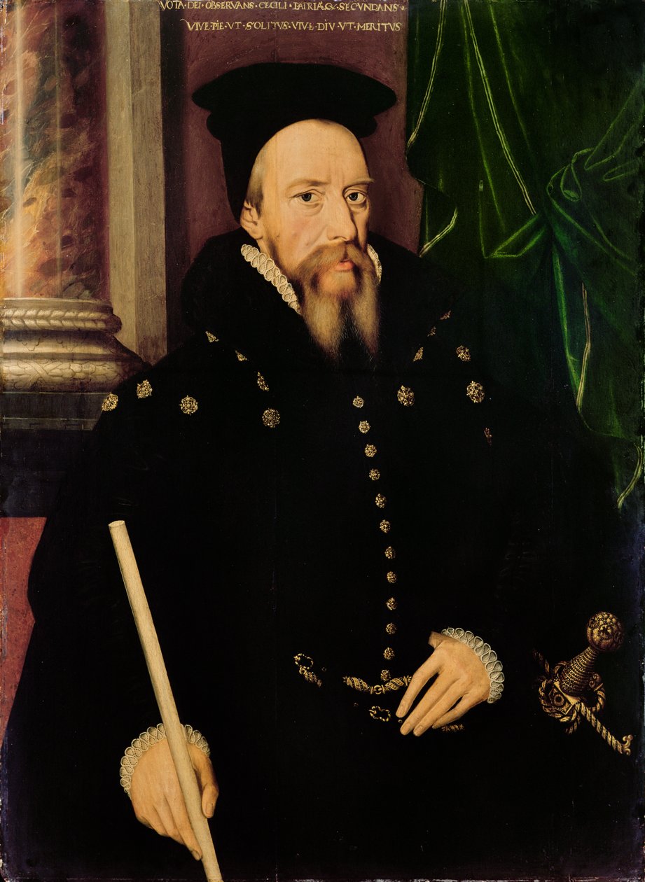 Portrait de William Cecil, 1er Baron Burghley (1520-98) Lord Grand Trésorier - Arnold von Brounckhorst
