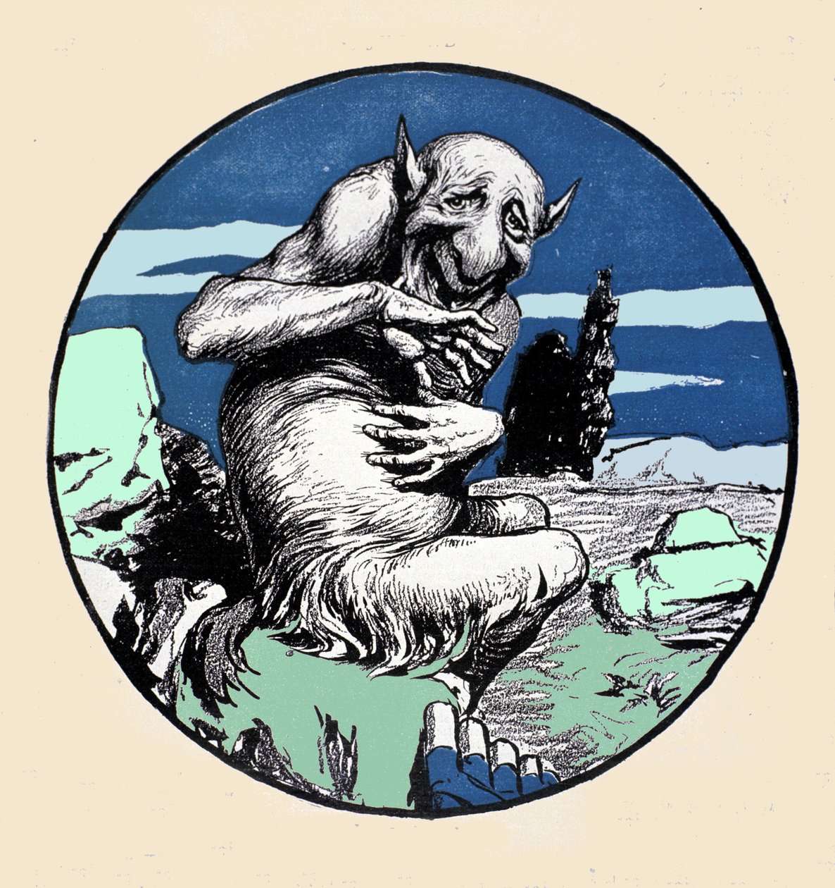Le dieu Pan, mi-homme mi-chèvre. Illustration par Arpad Schmidhammer pour Jugend - Arpad Schmidhammer