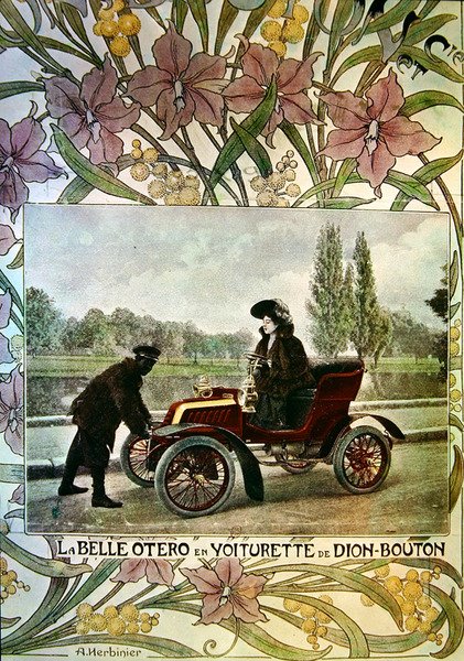 La Belle Otero au volant d