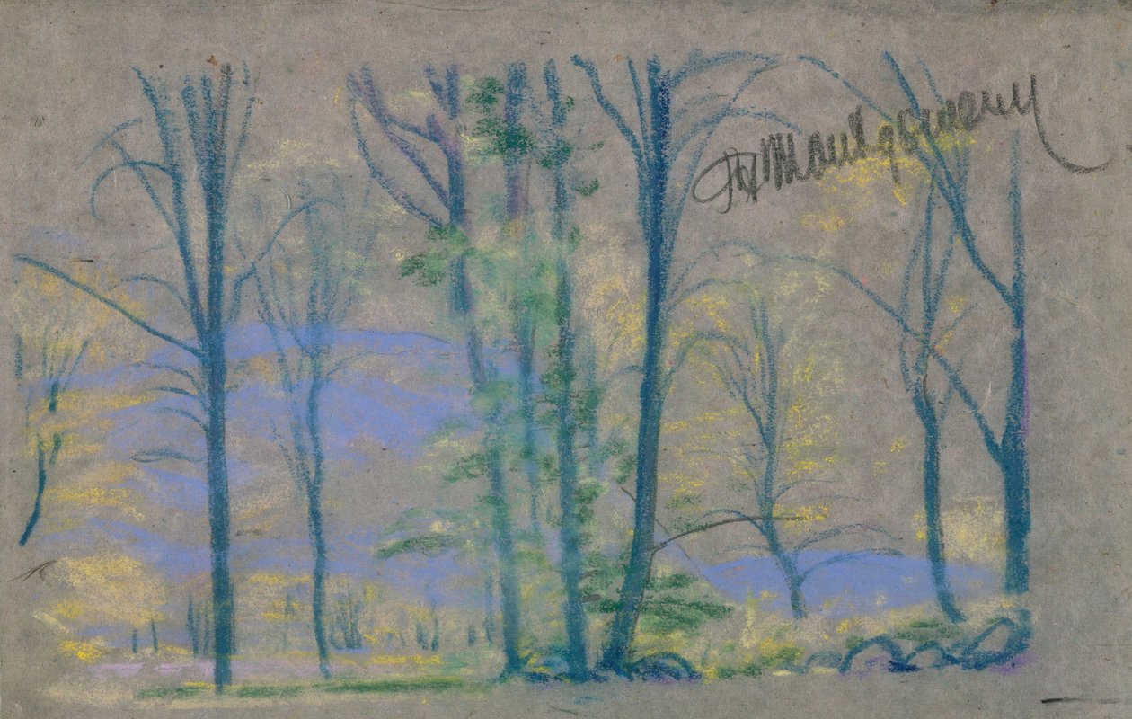 Paysage avec arbres du livre de A.B. Davies, édition -23, 50 - Arthur Bowen Davies