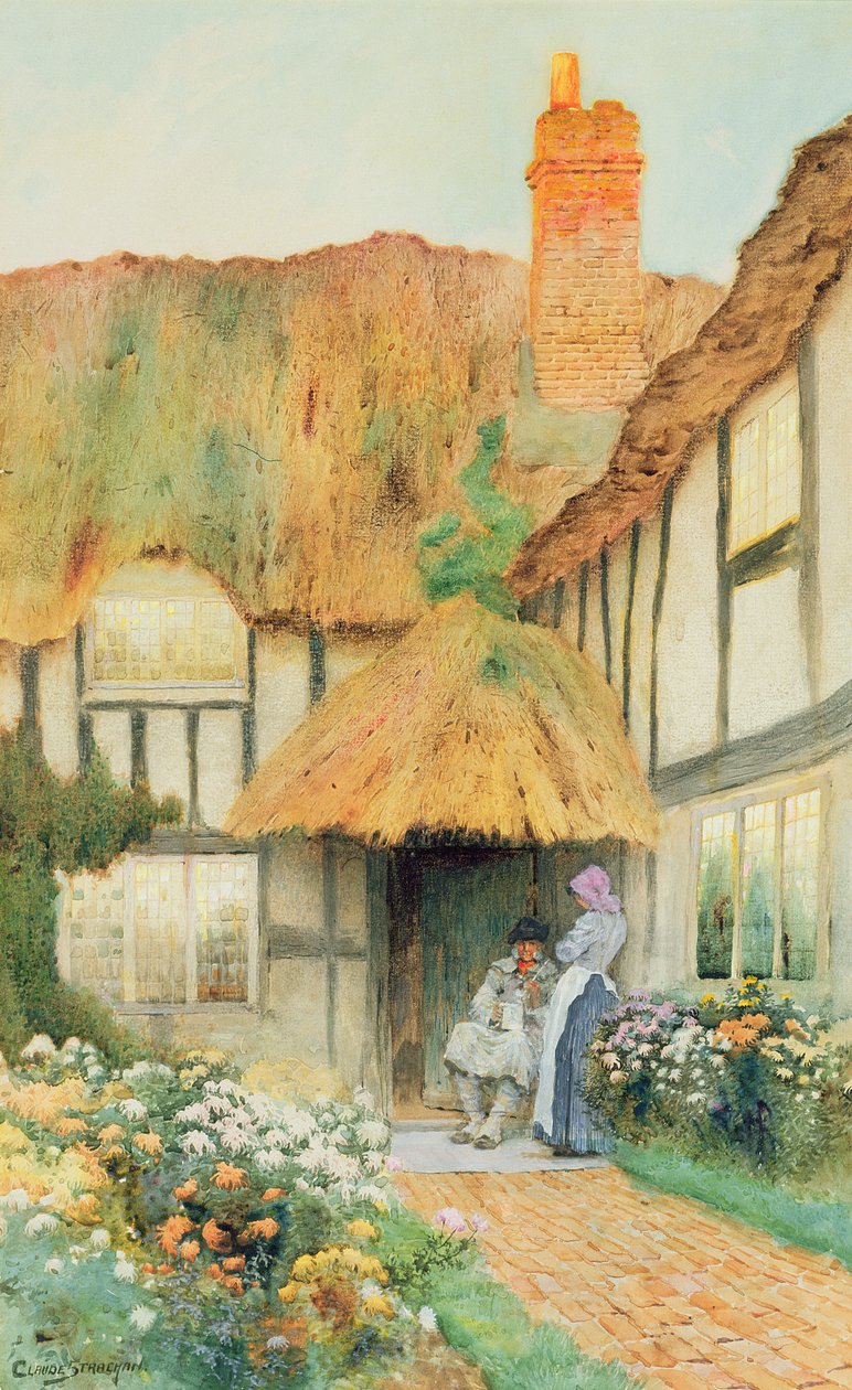 Près de la porte du cottage - Arthur Claude Strachan