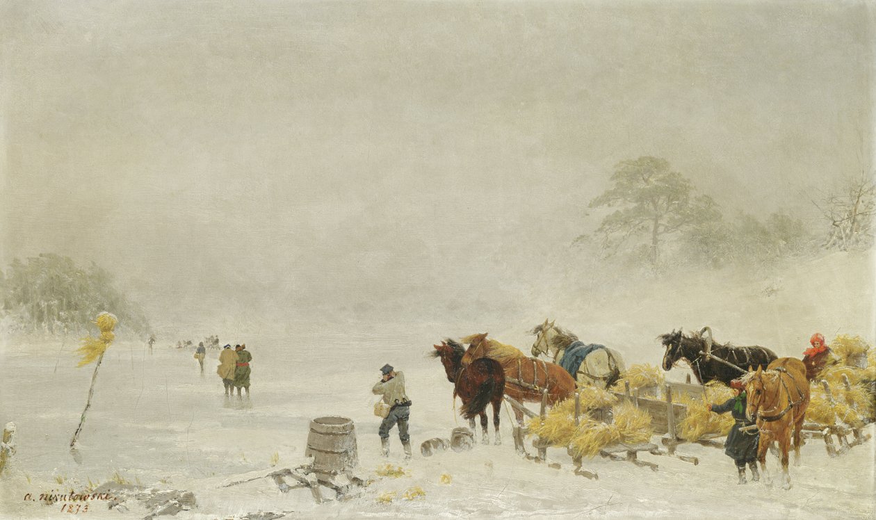 Traîneaux sur la glace, 1873 - Arthur Nikutowski