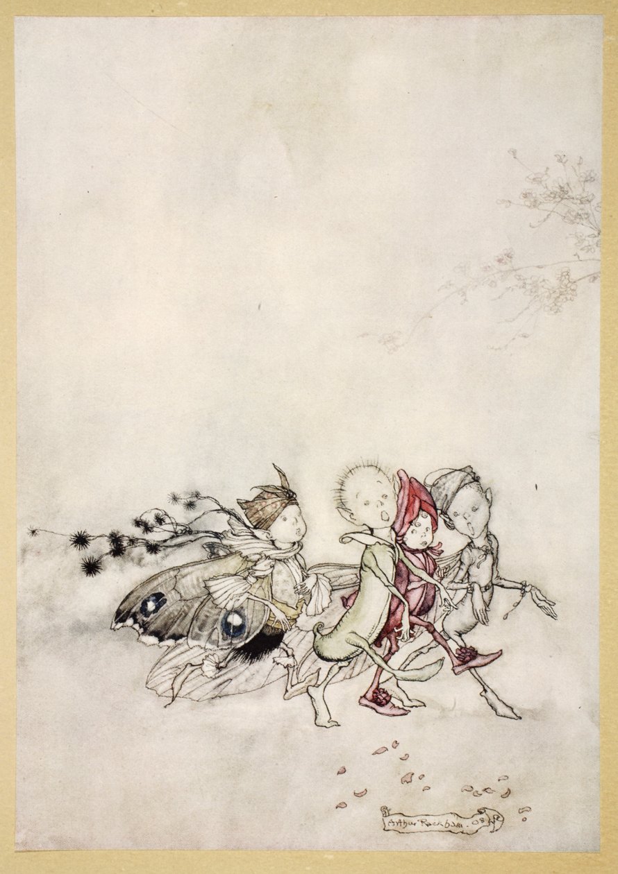 Entrée de Peasebottom, Cobweb, Moth et Mustardseed, illustration de 