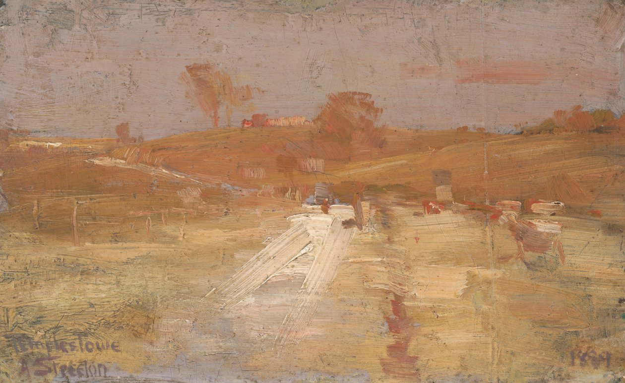 Pastorale en Jaune et Gris - une Impression de Couleur de Templestowe - Arthur Streeton