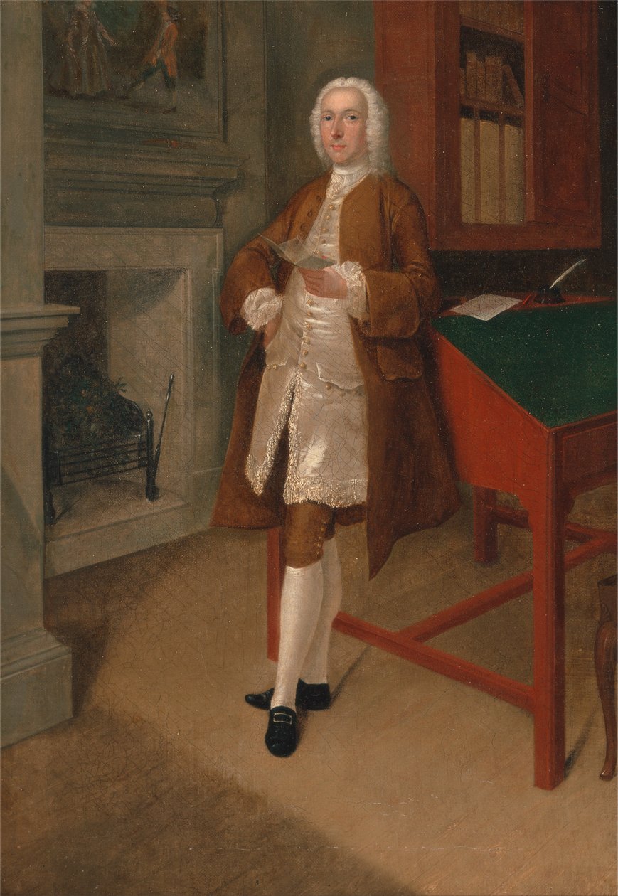 Un homme inconnu dans une bibliothèque - Arthur Devis