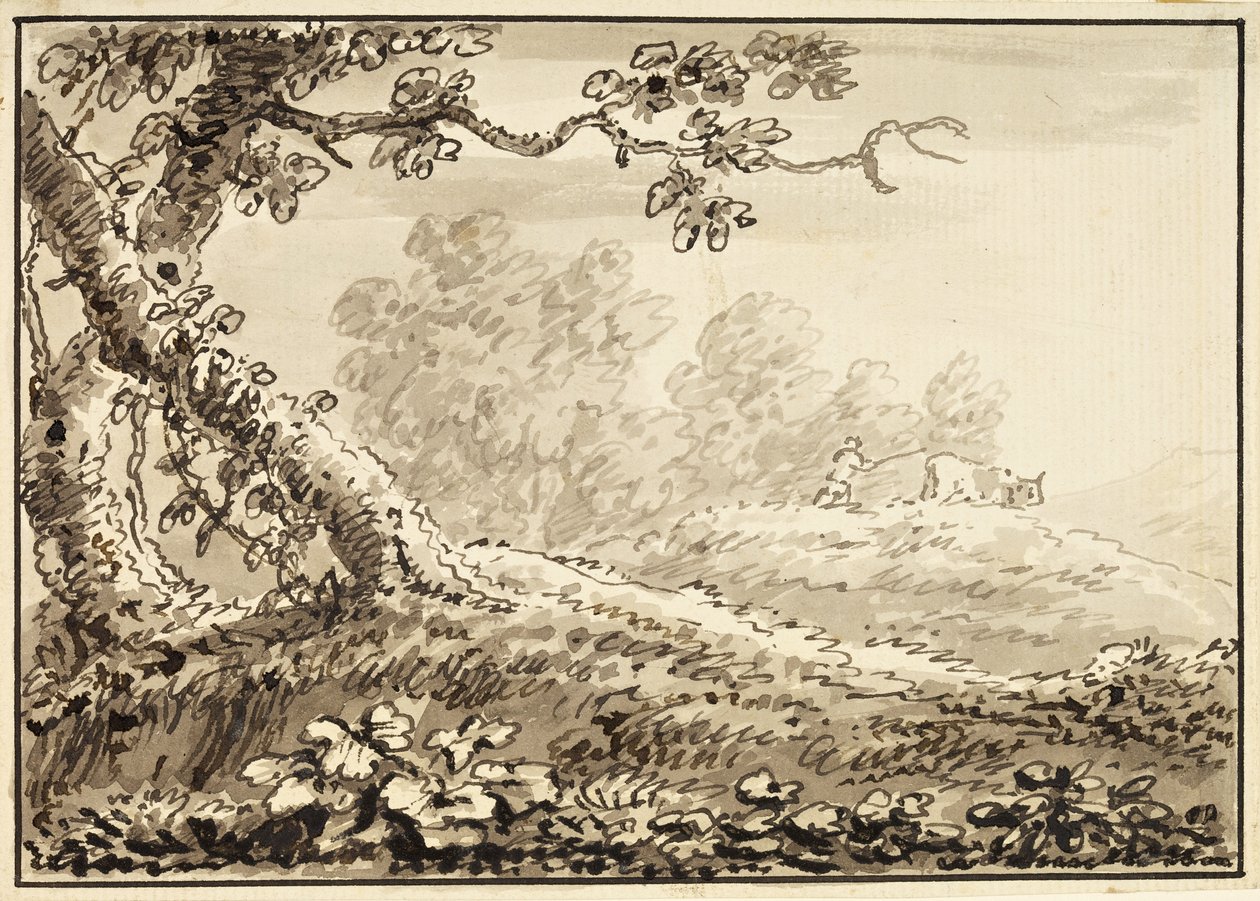 Paysage avec un Homme Conduisant une Vache - Arthur Devis