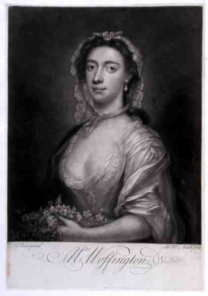 Mme Woffington, gravée par James McArdell - Arthur (after) Pond