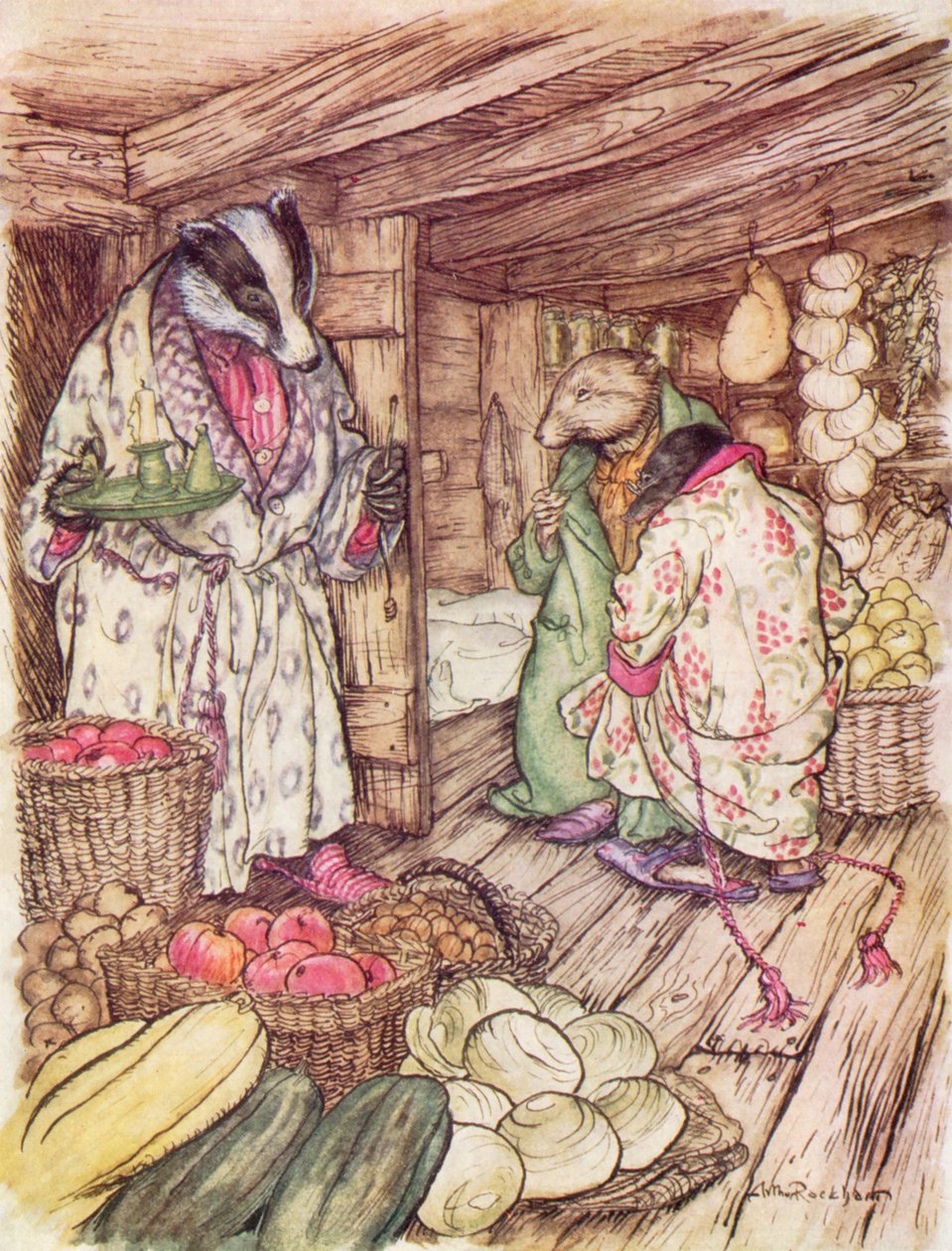 Illustration pour Le vent dans les saules de Kenneth Grahame (lithographie couleur) - Arthur (after) Rackham