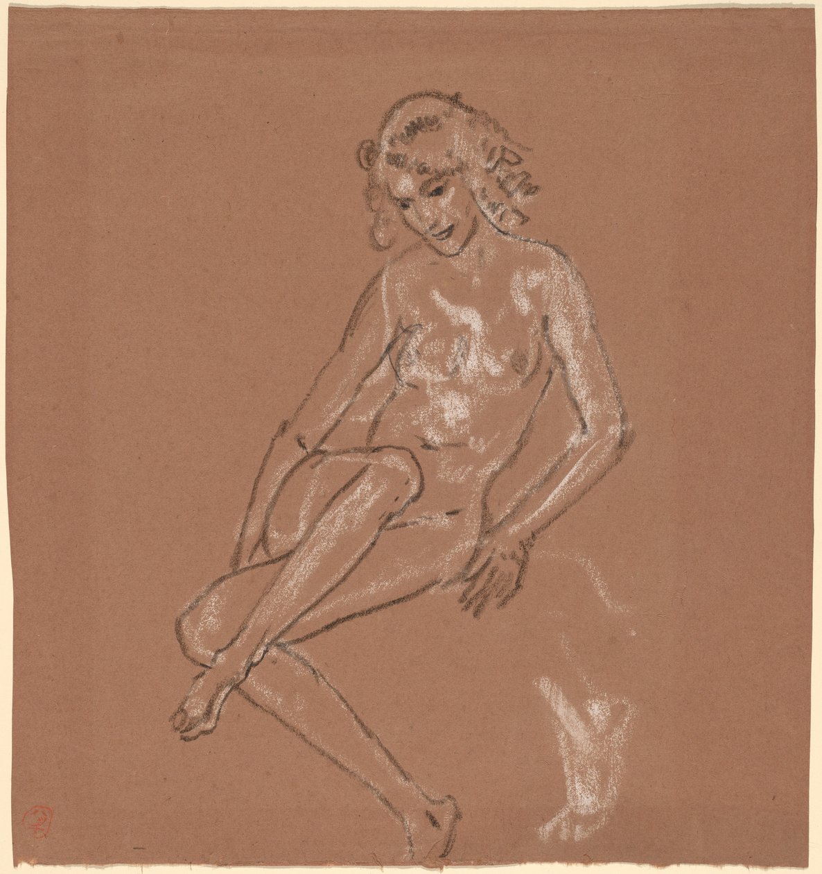 Nu assis et un pied - Arthur B. Davies