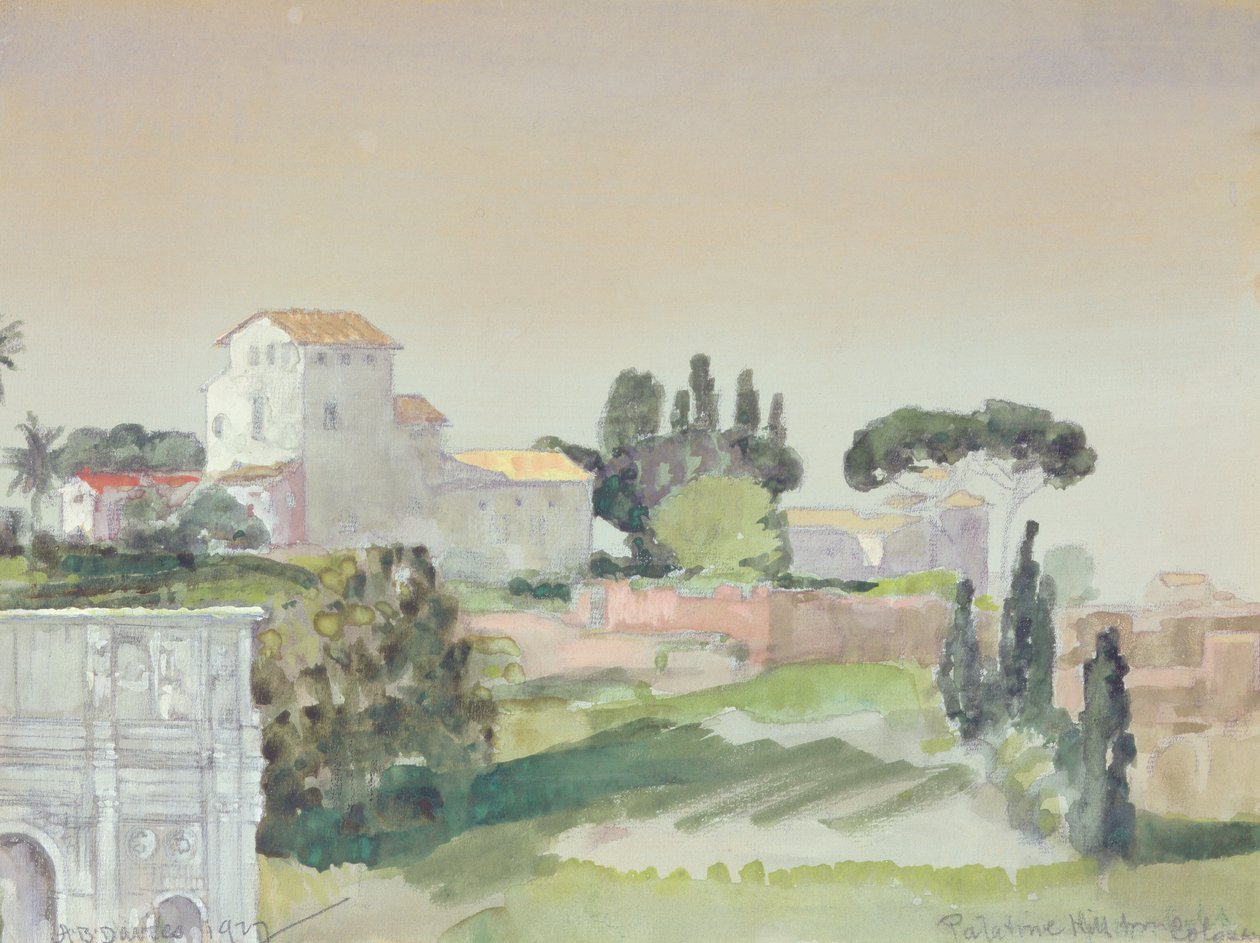 Colline Palatine depuis le Colisée, 1927 - Arthur Bowen Davies