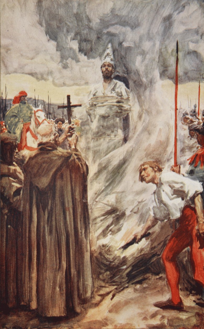 Le bûcher de John Huss le 6 juillet 1415, illustration de 