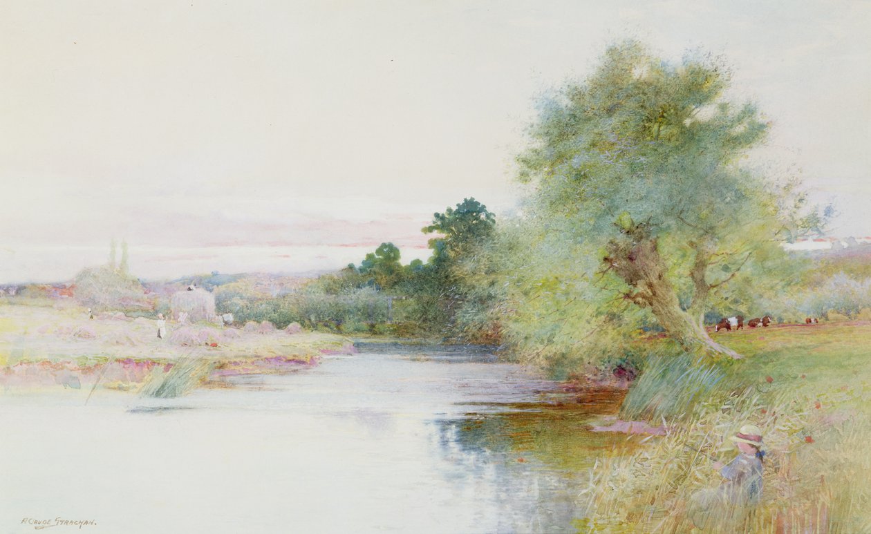 Fenaison près de Marlow - Arthur Claude Strachan