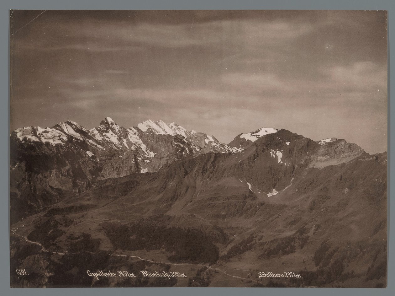 Vue sur le Gspaltenhorn, le Blüemlisalp et le Schilthorn dans les Alpes bernoises (Panorama de la chaîne de la Jungfrau) - Arthur Gabler