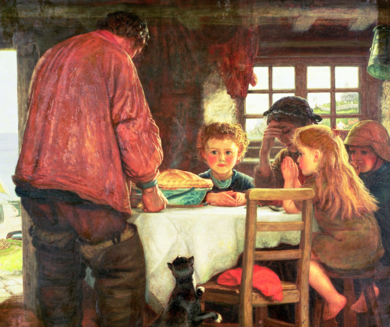 Dire la grâce ou Le capitaine et son équipage - Arthur Hughes