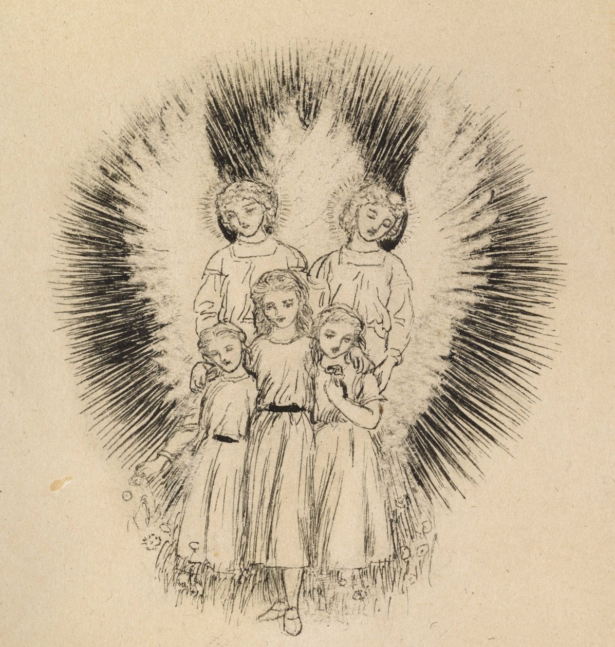 Trois petits enfants sur la vaste terre - Arthur Hughes