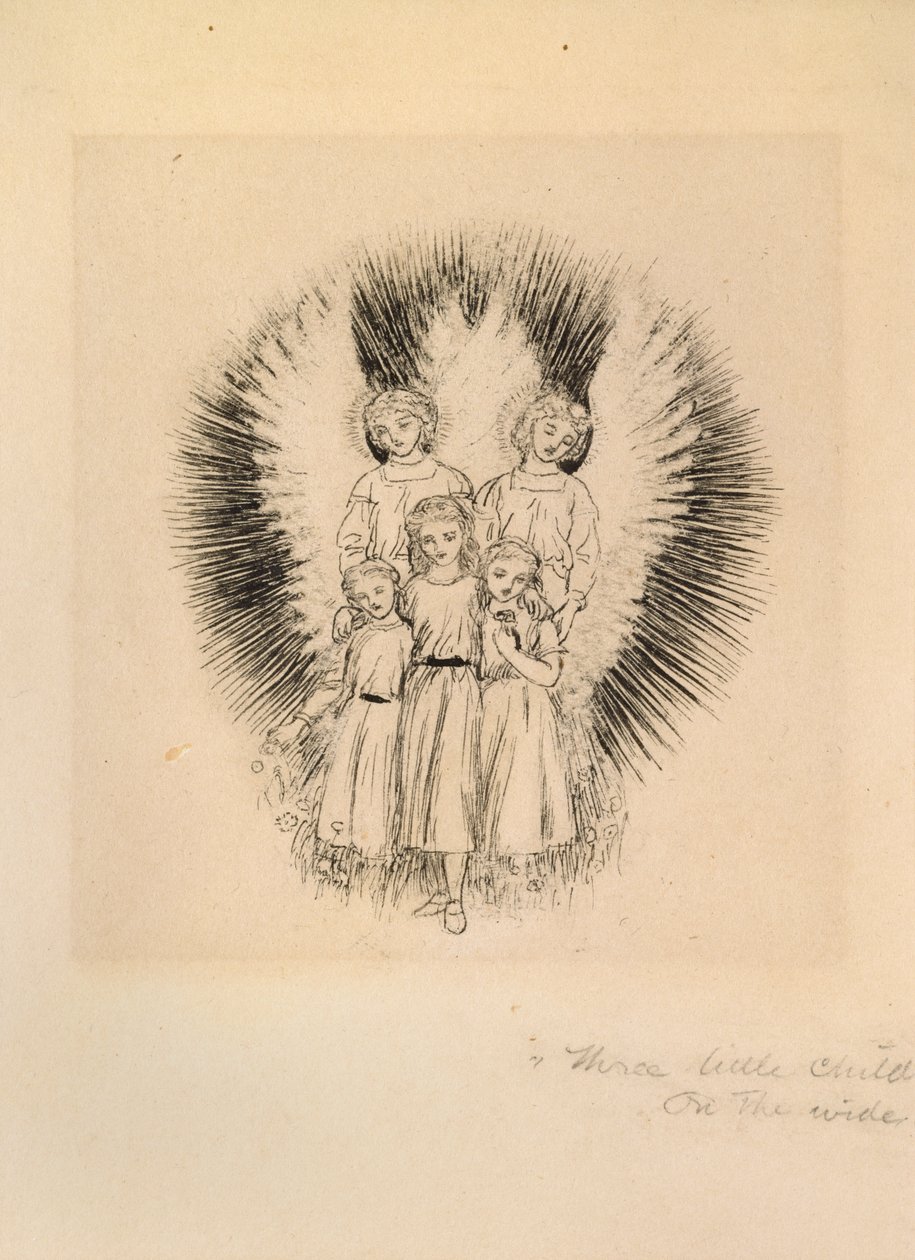 Trois petits enfants sur la vaste terre, fin du 19ème siècle - Arthur Hughes