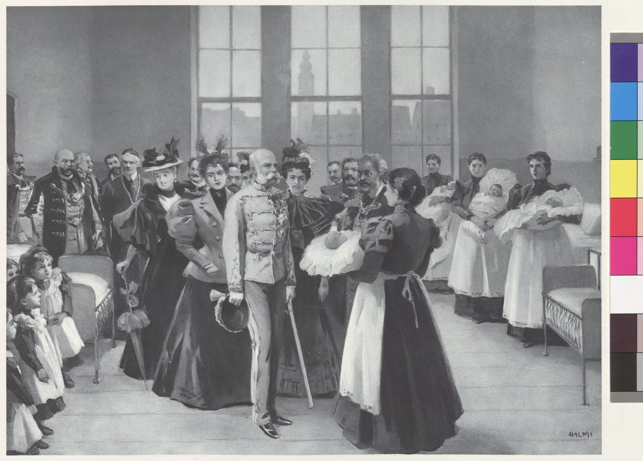 Empereur François-Joseph avec entourage - Arthur Lajos Halmi