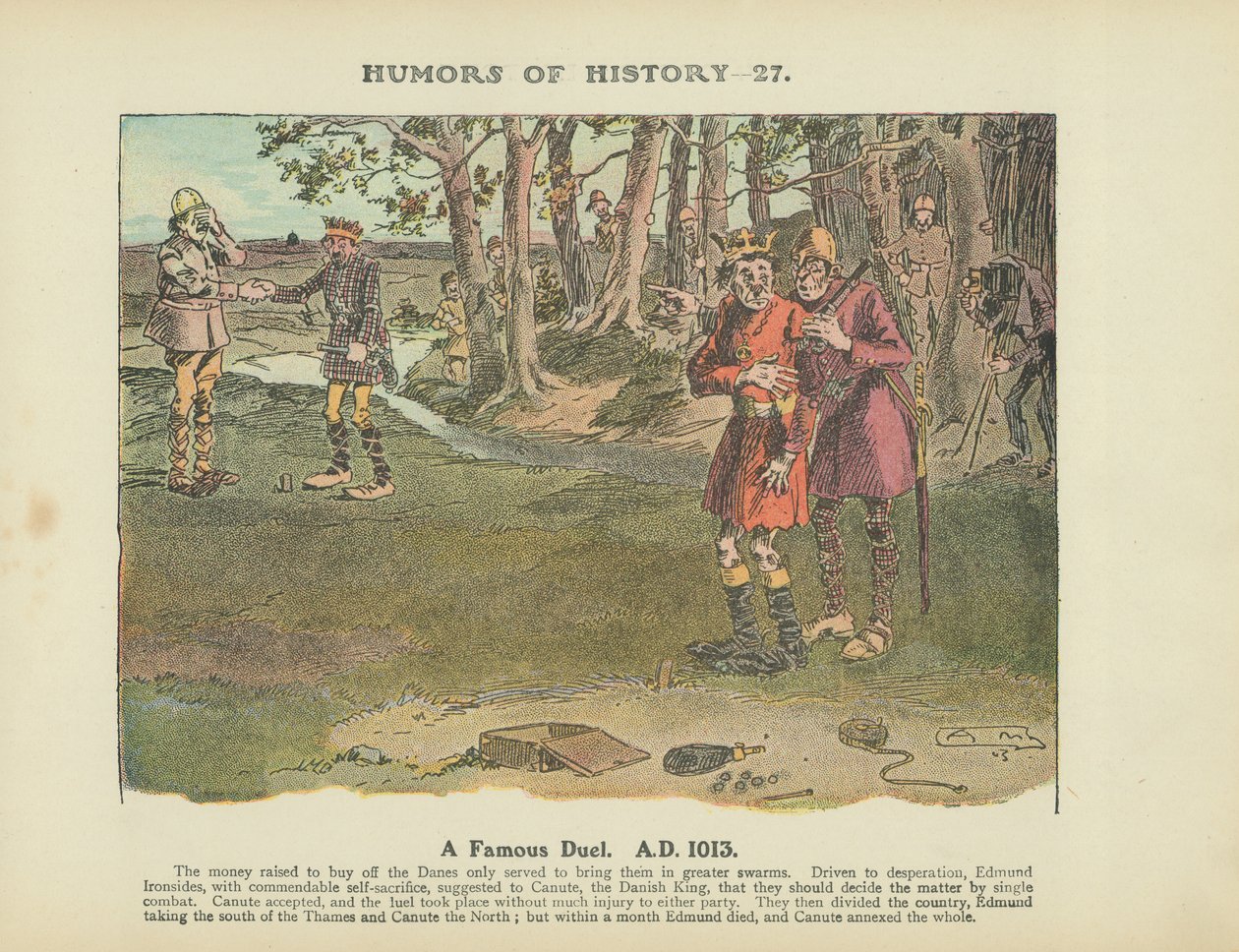 Un célèbre duel. A.D. 1013 (lithographie couleur) - Arthur Moreland