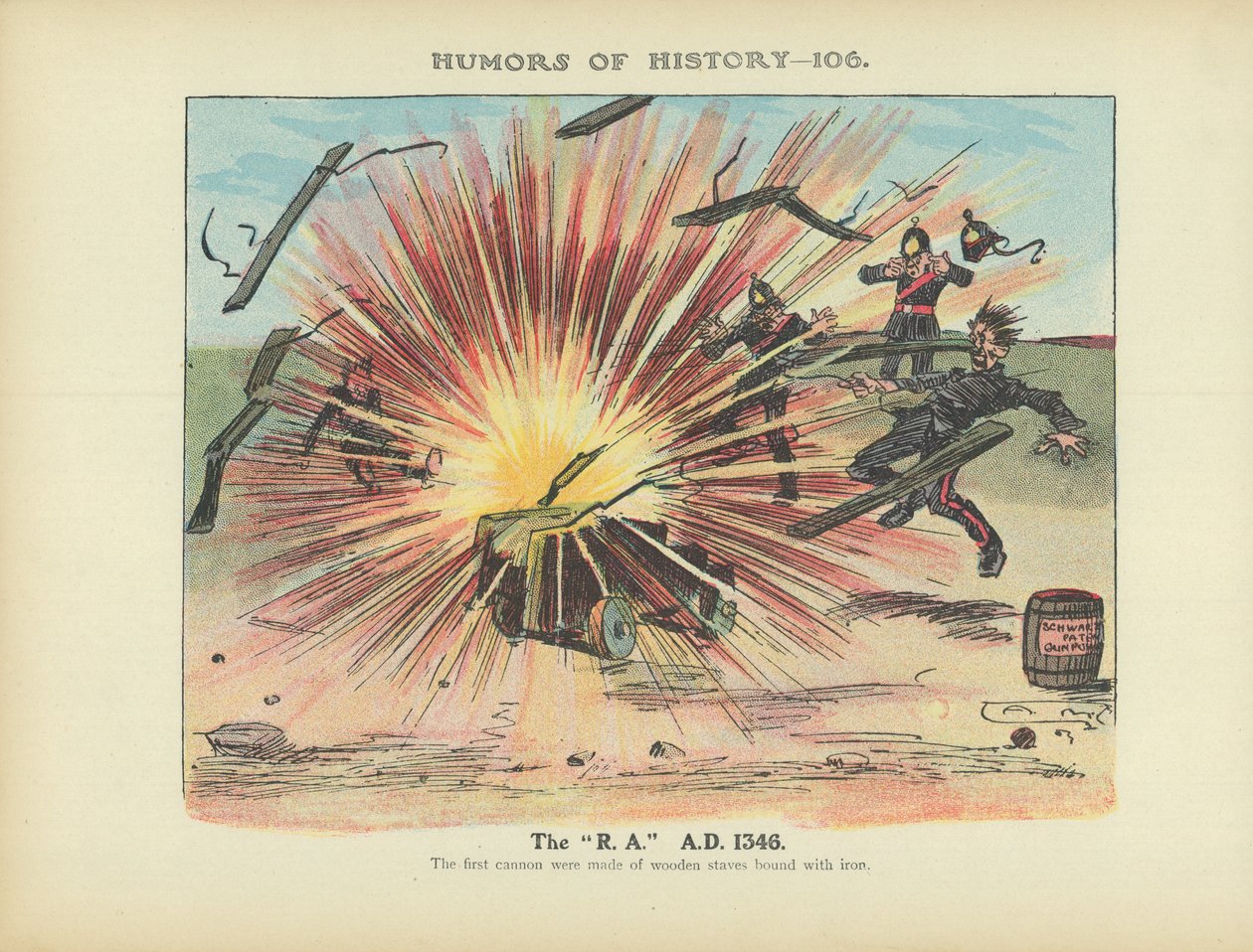 Le "R. A." A.D. 1346 (lithographie couleur) - Arthur Moreland