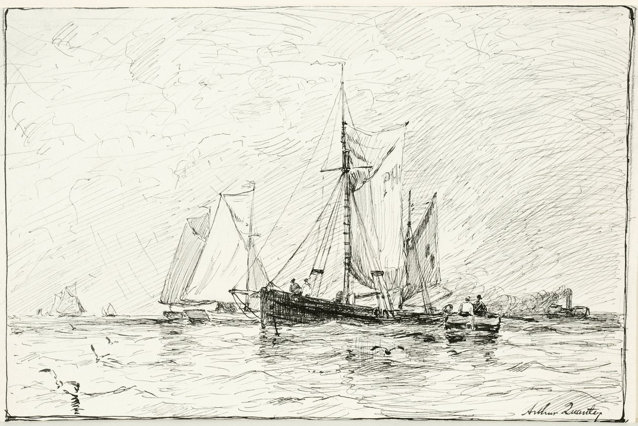 Chalutiers au large de Plymouth, Angleterre - Arthur Quartley