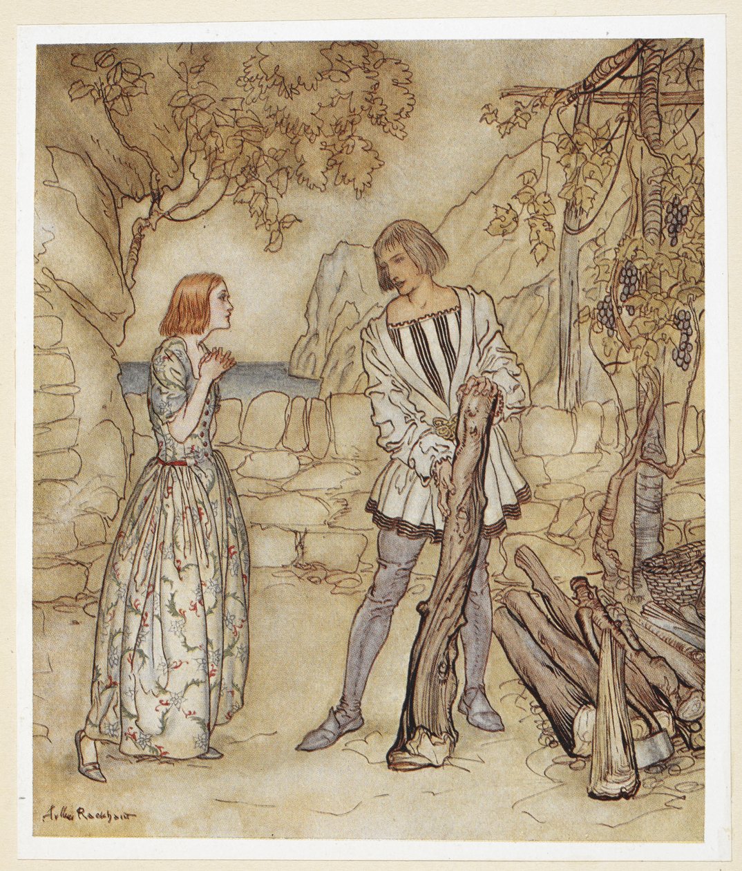 ACTE III : Scène I, ligne 15 - Hélas, maintenant, je vous en prie, ne travaillez pas si dur - Arthur Rackham