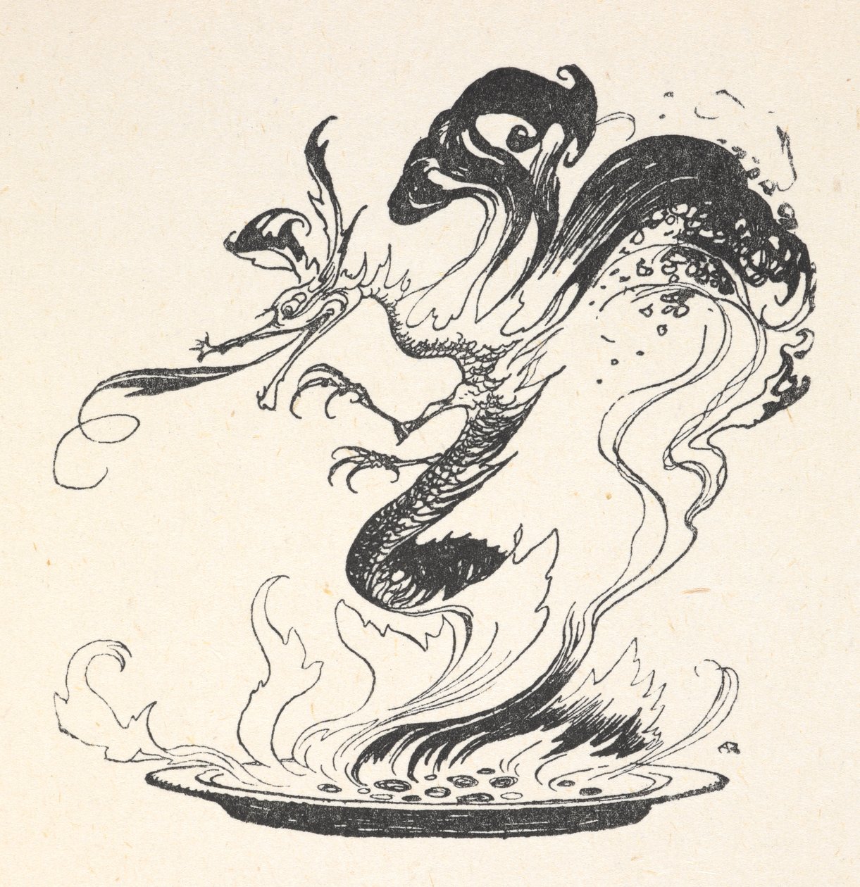 Un dragon émergeant d