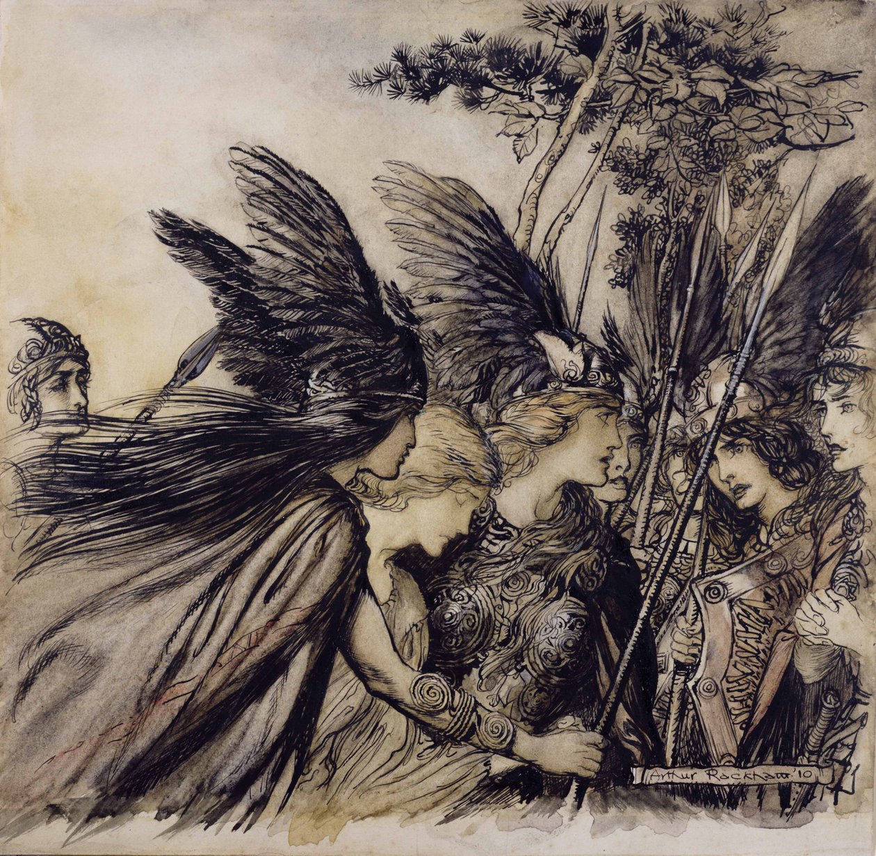 Brunnhilde implore les Walkyries, illustration de L