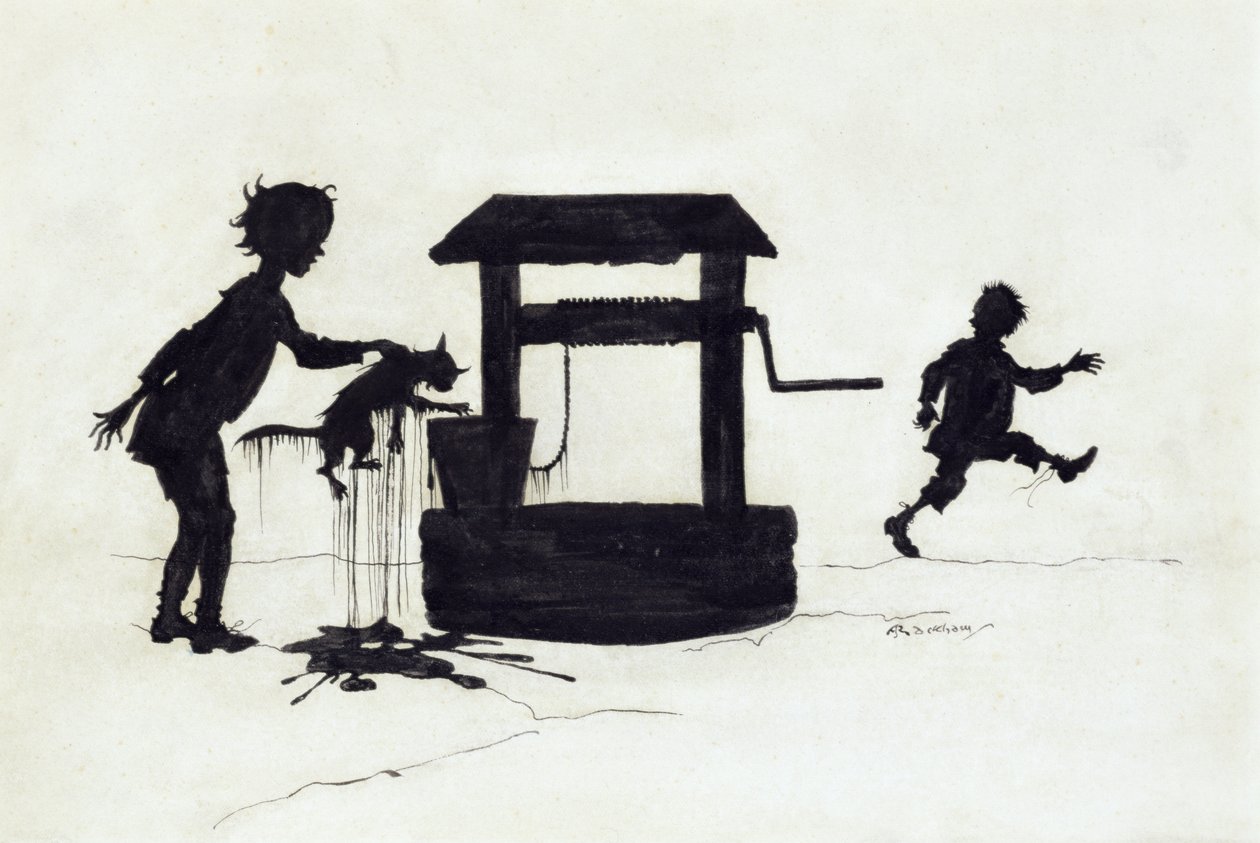 Ding Dong Bell, illustration de Mother Goose: The Old Nursery Rhymes, publié en 1913 - Arthur Rackham