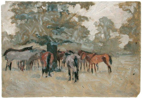 Chevaux sous un arbre - Arthur Rackham