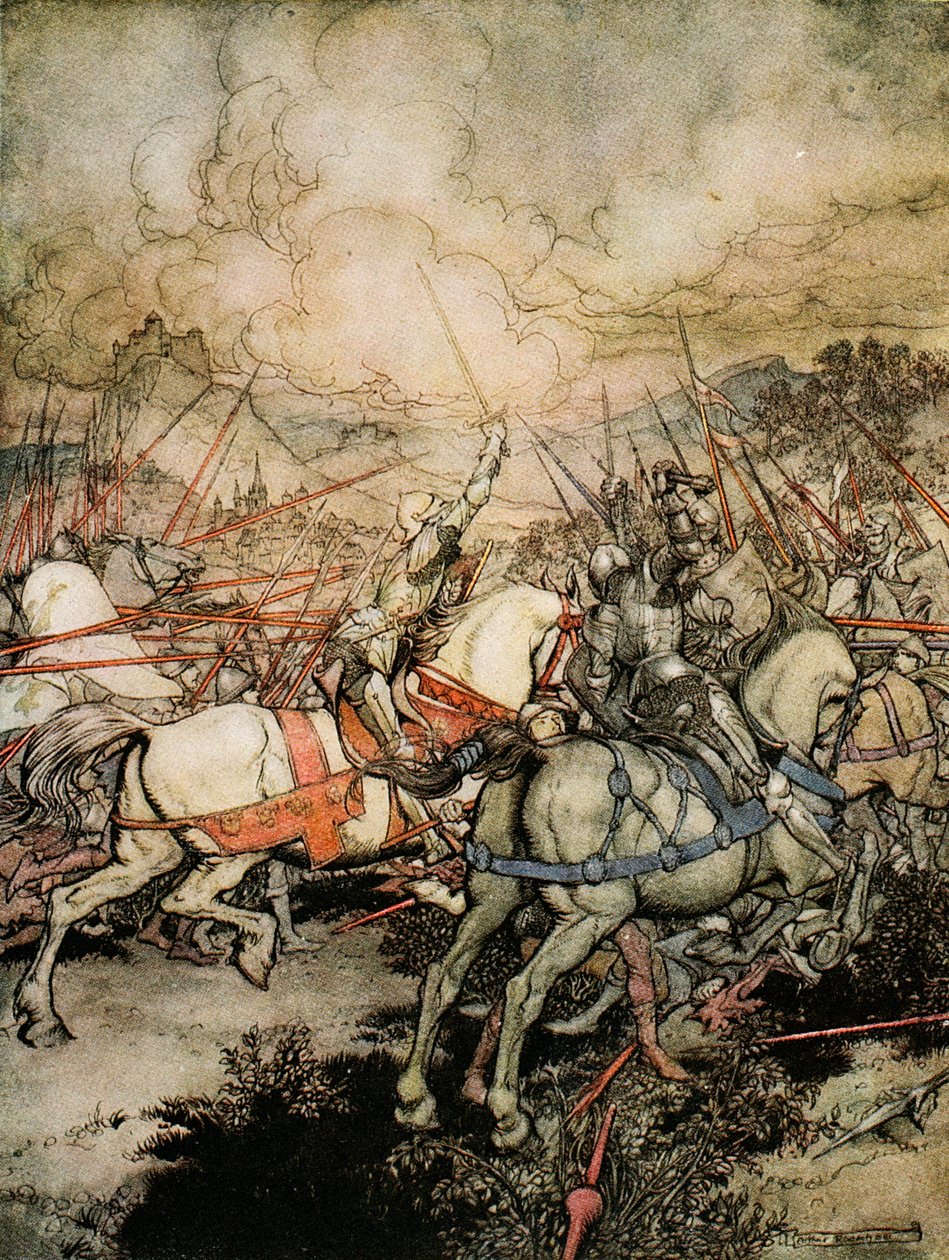 Comment Arthur tira son épée, Excalibur, pour la première fois, illustration de 