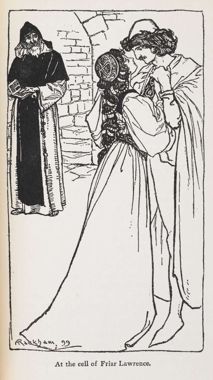 Illustration des amants maudits dans Roméo et Juliette - Arthur Rackham