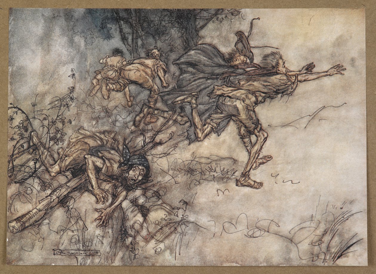 O monstrueux ! O étrange ! Nous sommes hantés. Priez, maîtres ! Fuyez, maîtres ! Aidez ! Une scène de 