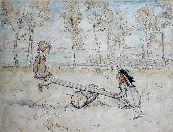 See, Saw, Margery Daw - Arthur Rackham
