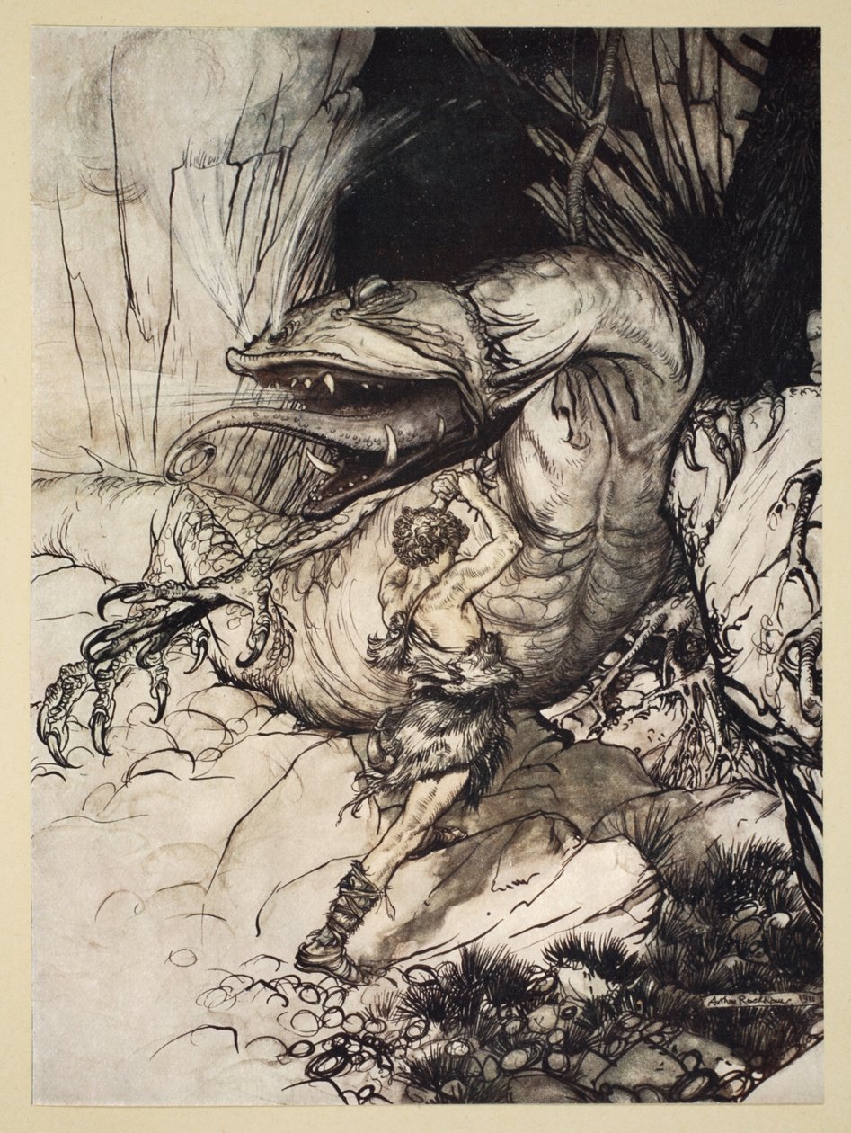 Siegfried tue Fafner, illustration de 