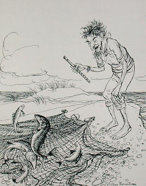 Le Pêcheur jouant de la flûte, illustration des 