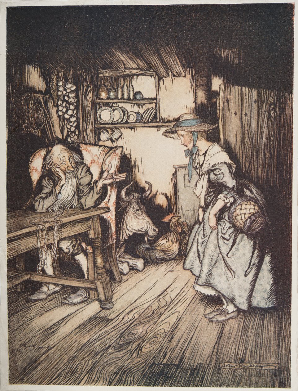 La Cabane dans la Forêt, de Petit Frère & Petite Sœur et autres contes des frères Grimm, pub.1917 - Arthur Rackham