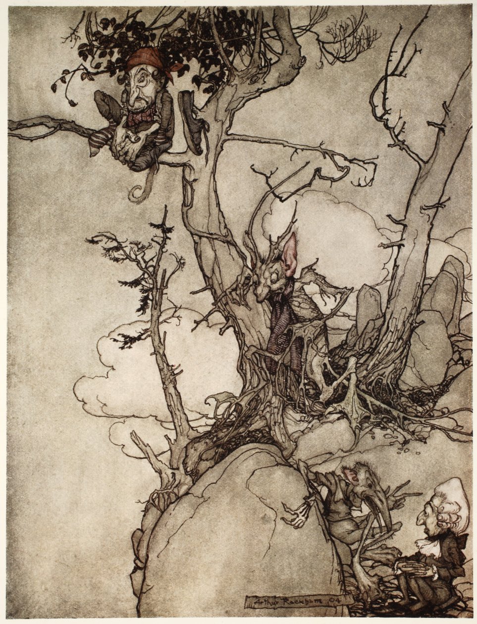 Les montagnes de Kaatsberg ou Catskill ont toujours été une région pleine de fables, de Rip Van Winkle par Washington Irving, pub. 1910 - Arthur Rackham