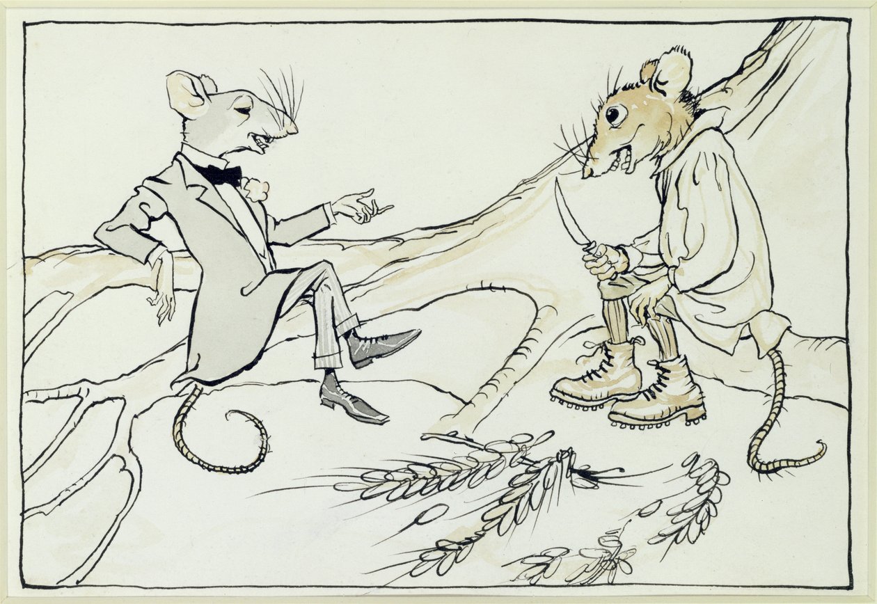 La souris de la ville et la souris des champs, illustration des Fables d