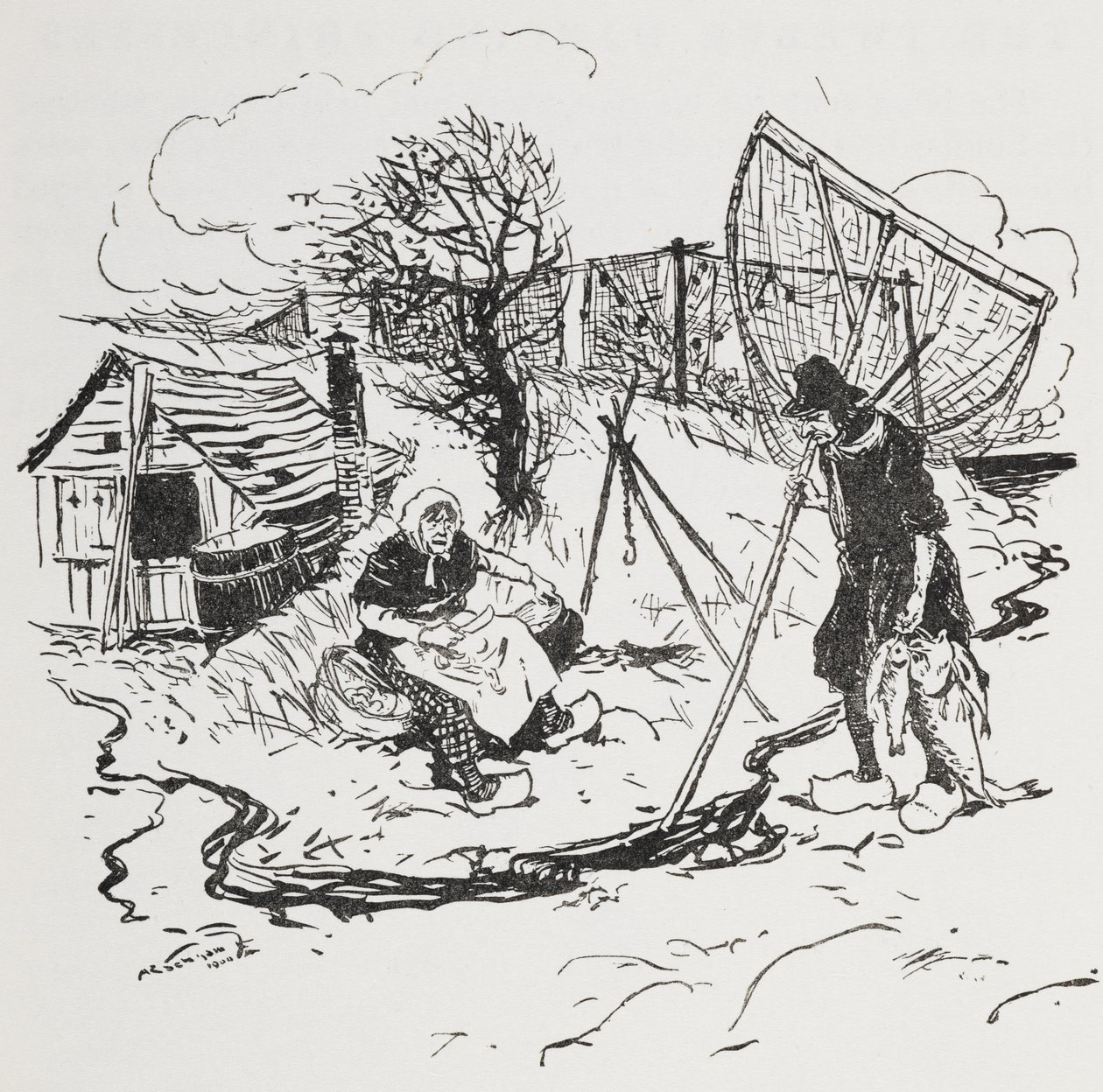 Le pêcheur et sa femme - Arthur Rackham