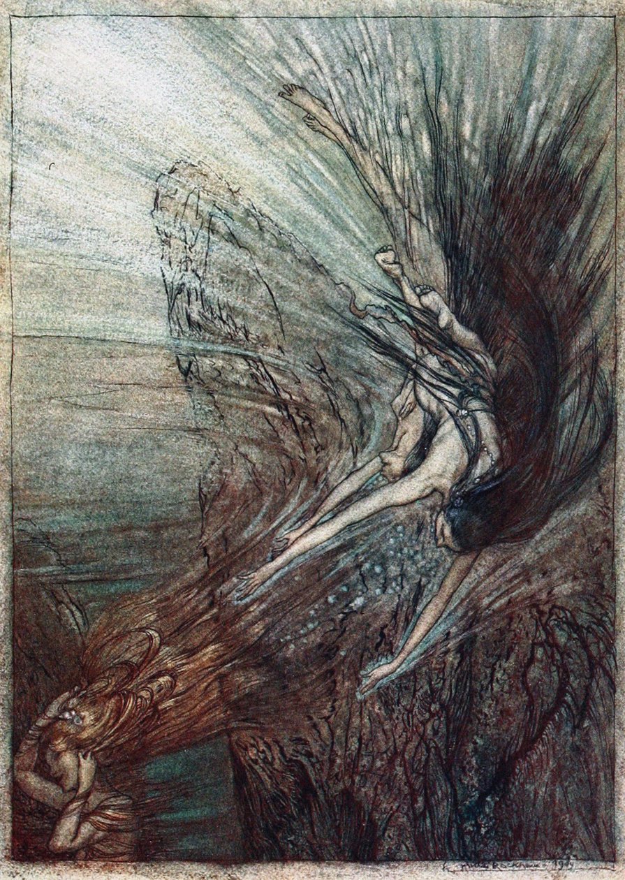 La farandole des filles du Rhin. Illustration pour L