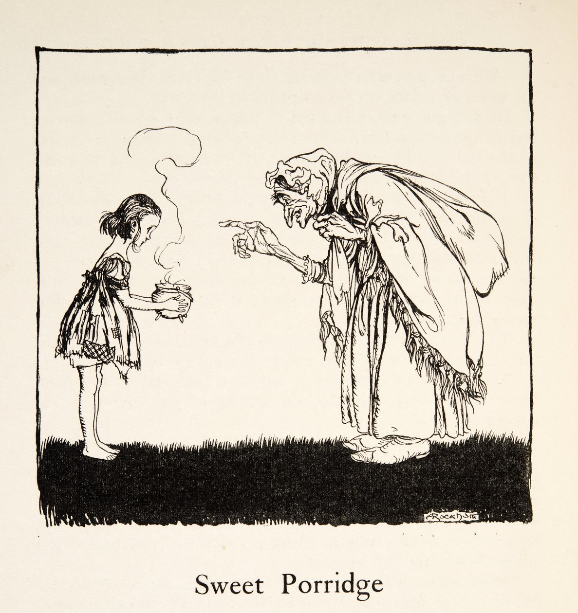 Le petit alla chercher la boîte, de Petit Frère et Petite Sœur et autres contes des frères Grimm, pub. 1917 - Arthur Rackham