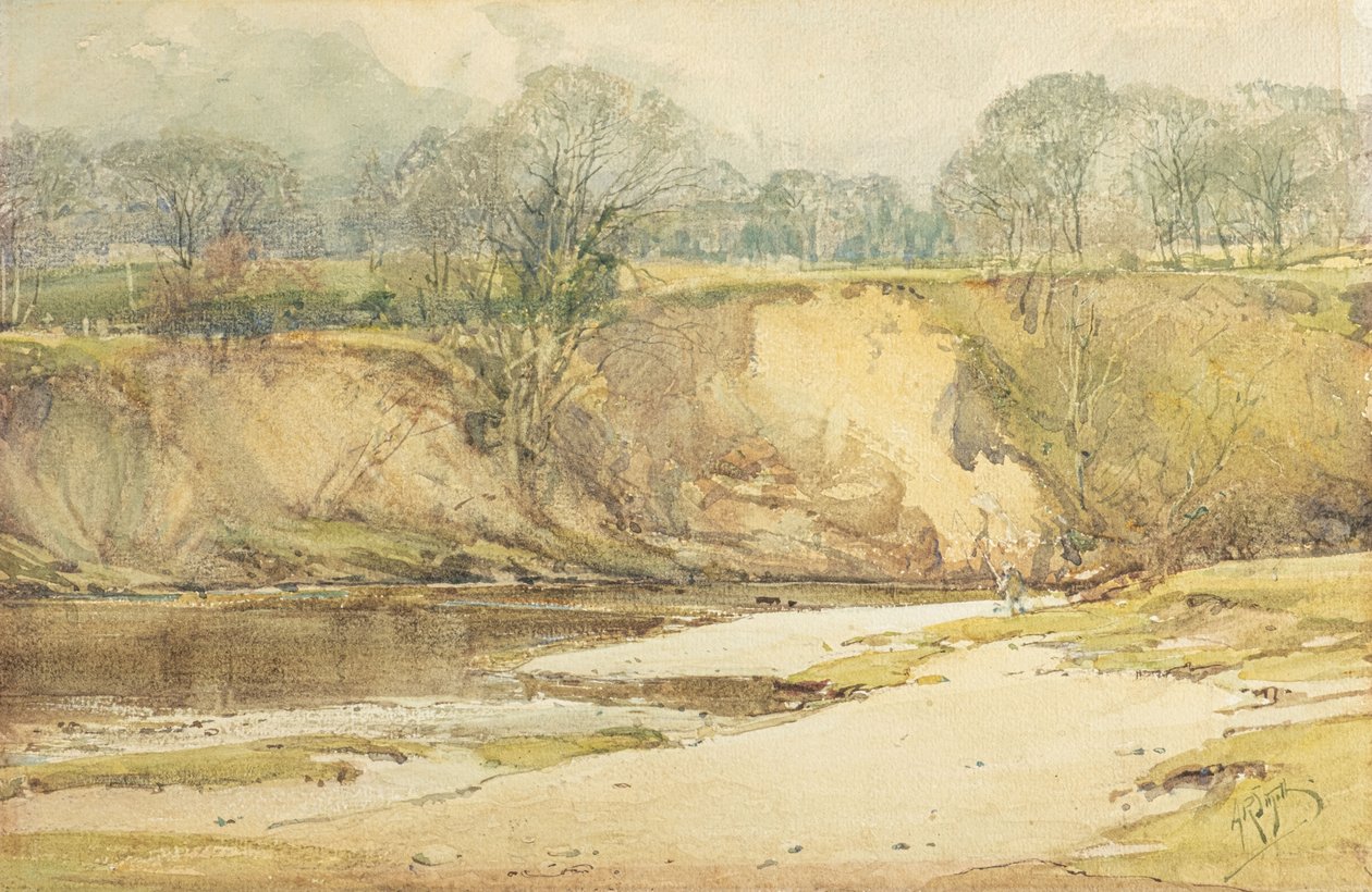 Un pêcheur à la mouche sur les rives de la Wharfe - Arthur Reginald Smith