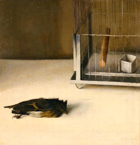 Berlin (Oiseau mort devant une cage) 1933 - Arthur Segal