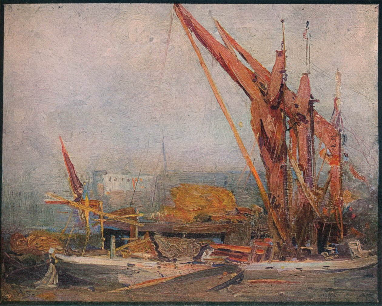 Barges de foin sur la Tamise, 1905 - Arthur Streeton