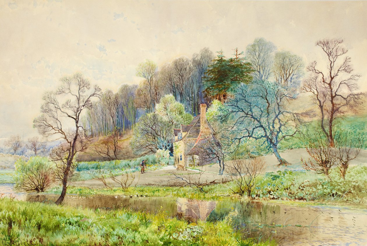 Une ferme forestière, Horsham, Sussex, vers 1880-1900 - Arthur Willett