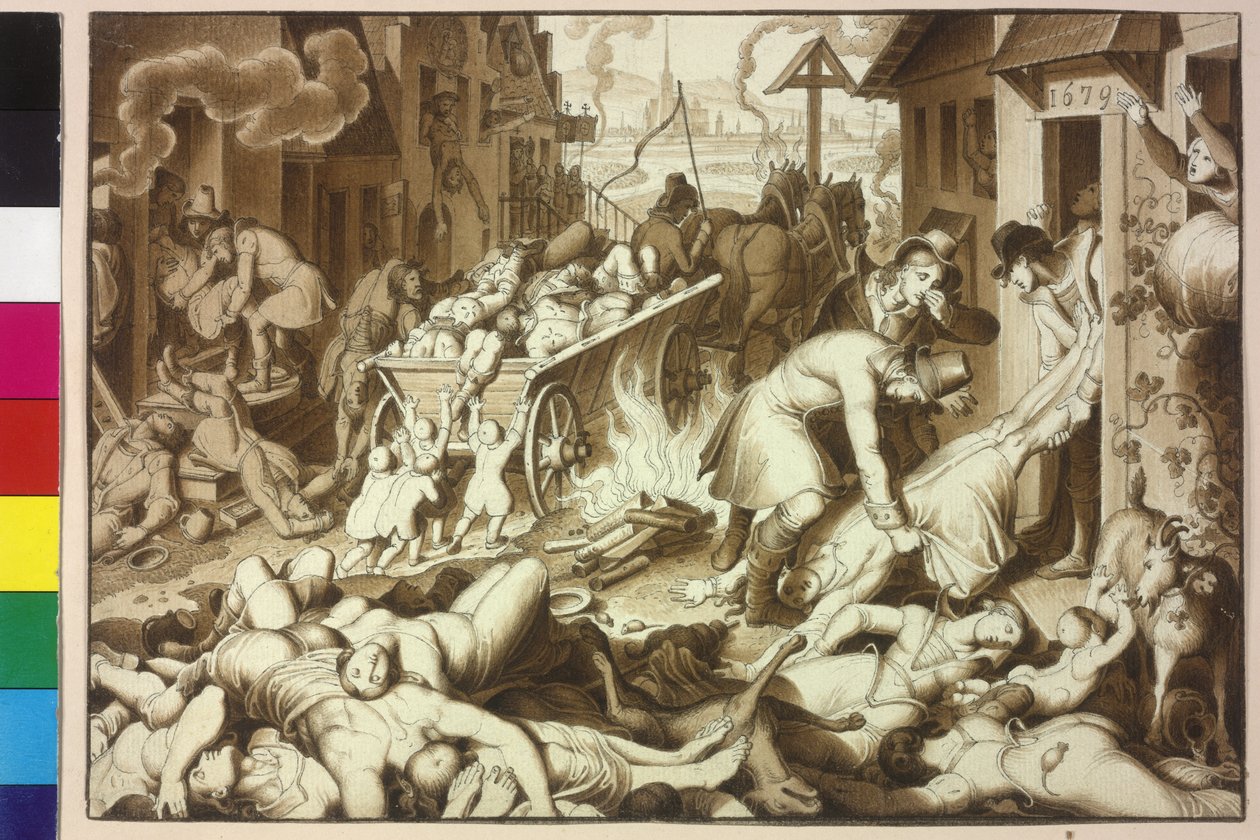 1679 décès à Vienne de janvier à novembre 122 849 personnes lors de la grande peste - Artist Unknown